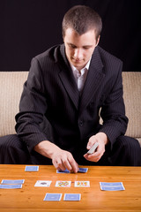 businessman playing poker