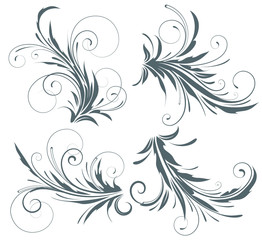 swirling flourishes decorative floral elements