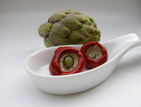 Gef&uuml;llte Paprika mit Artischocke