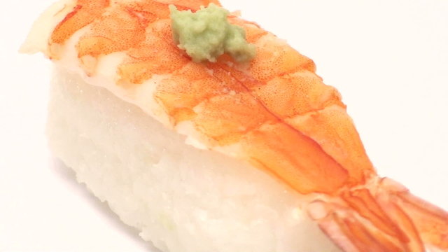 Shrimp sushi close-up loop - HD
