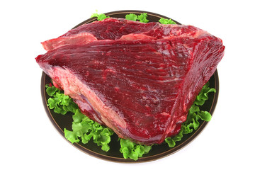 uncooked meat on plate