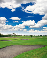 A golf course resort