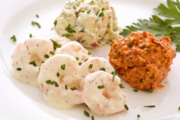 Garnelen mit würzigen Dip