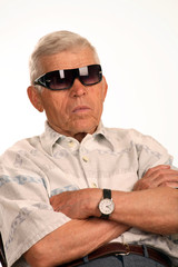Elderly man with glasses