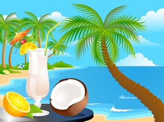 Tropical Glass of cocktail