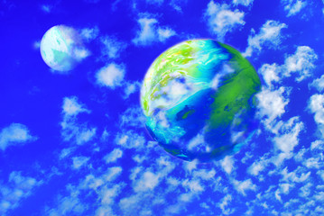 planète dans les nuages