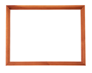 wooden picture-frame isolated on white background