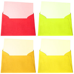 enveloppes et cartes de couleurs