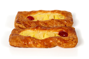 Rolls with pineapple and cherry