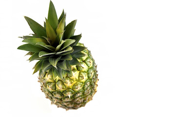 Pineapple isolated over white with place for text.