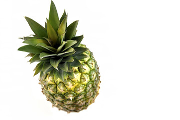 Fototapeta premium Pineapple isolated over white with place for text.