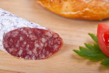 Großansicht einer Salami