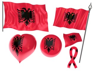 Flags set of Albania