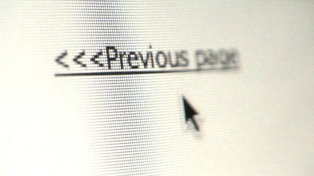 Cursor clicking on previous page on computer monitor
