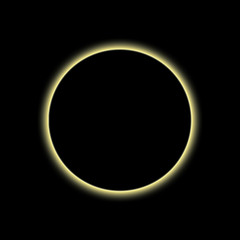 Fototapeta na wymiar Corona Circle - A star stands precisely behind a moon