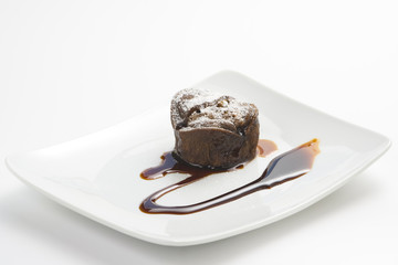 delicious chocolate cake and caramel