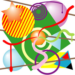 Abstract background of colorful patterns and shapes