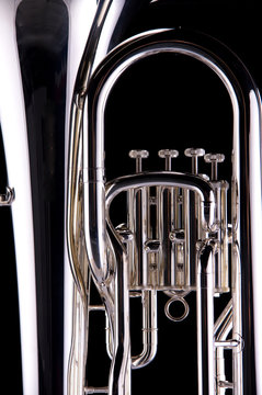 Silver Tuba Euphonium on Black