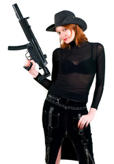 Fototapeta premium woman in a cowboy hat
