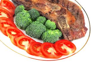 gold fat roast steak close