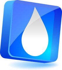 Droplet 3d icon. Vector illustration.