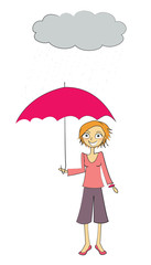 femme nuage parapluie