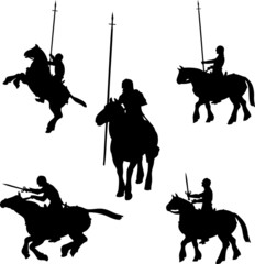 Mounted Knight Silhouettes - 14633778