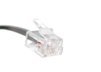 rj-45 cable connector isolated on white