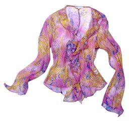red yellow pink blue flowers shirt blouse