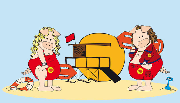 Baywatch pigs