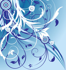 abstract floral blue background