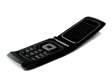 Modern black Mobile Phone isolated on white background