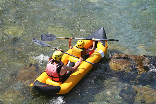 Kayak en famille