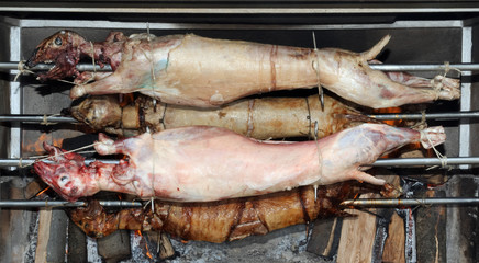 Oriental way of roasting lamb