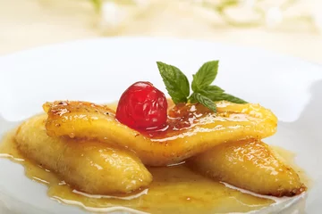 Gardinen Honig-Bananenn-Dessert © Alfred Nesswetha