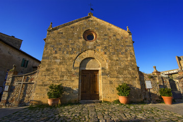 Monteriggioni, Pieve di Santa Maria Assunta 1 - obrazy, fototapety, plakaty