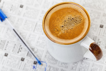 Coffee and newspaper