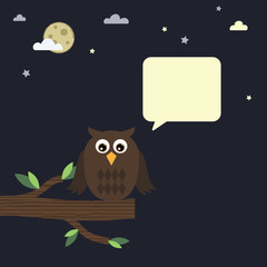 night owl with speech bubble