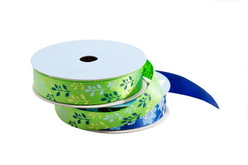 blue and green craft ribbon