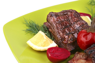 roast rib's on green dish