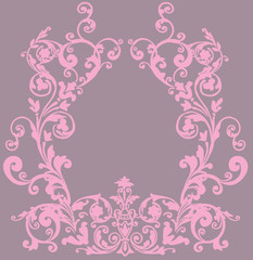 pink frame on lilac background