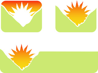 Artistic drawing sun with abstract background