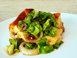 quiche with salad