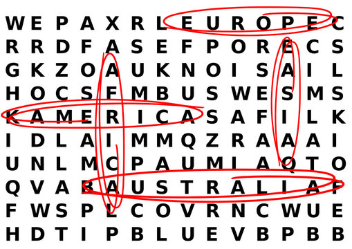 crossword, europe and world
