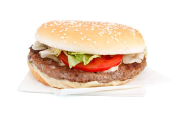 cheeseburger on white background