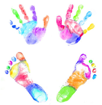 Baby Multicolor handprint and footprint