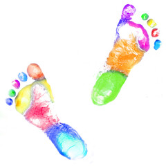 Multicolor baby footprint