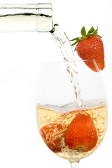 Strawberries in white wine