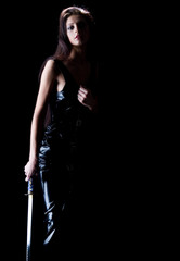 beautiful girl with a sword