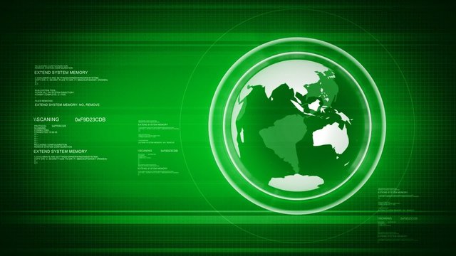 HD Digital world with Globe. There are formats PAL - Powered by Adobe